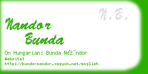 nandor bunda business card